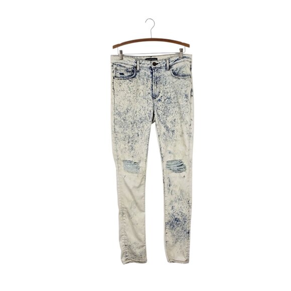 Monfrere Greyson Jeans Venice Wash Blue Acid Stone Wash Distressed Size 34 - Picture 1 of 12